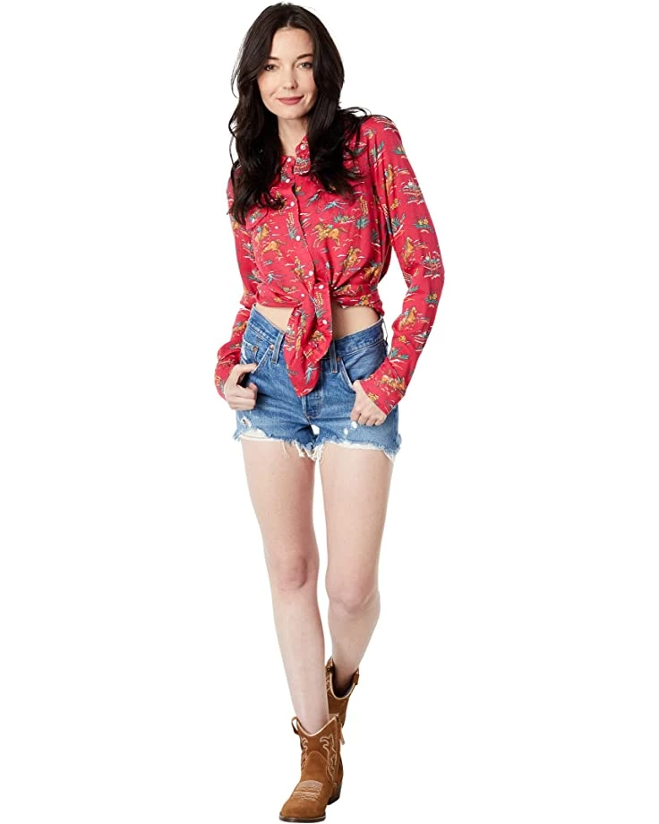 Roper Red Western Blouse w/ All Over Western Print | Shirts & Tops 4 Roper Red Western Blouse w/ All Over Western Print | Shirts & Tops - Image 4