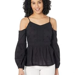Roper Cotton Crepe Cold-Shoulder Blouse | Shirts & Tops
