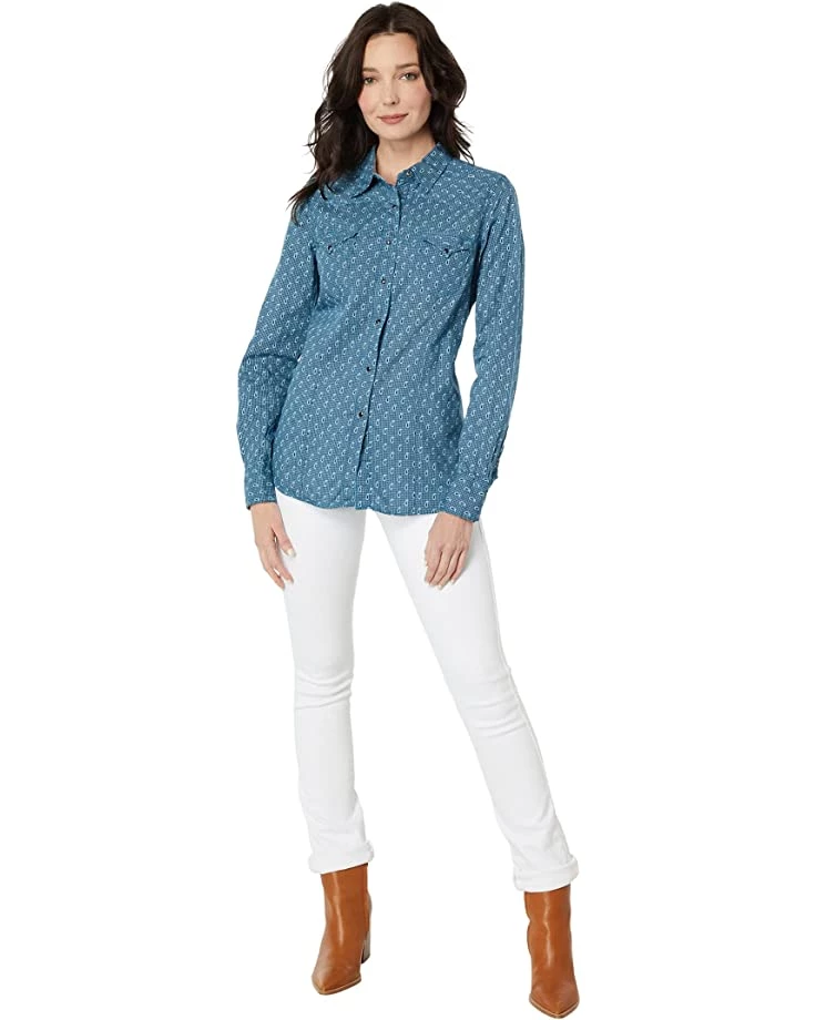 Roper Paisley Grid All Over Print Western Blouse w/ Snaps | Shirts & Tops 4 Roper Paisley Grid All Over Print Western Blouse w/ Snaps | Shirts & Tops - Image 4