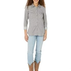 Roper Grey Checked Diamonds Print Western Blouse w/ Snaps | Shirts & Tops -Southern Tide Shop 71Oxns8Q6JL. AC SR736920