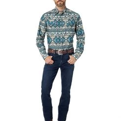 Roper Khaki Aztec Print Western Shirt w/ Snaps | Shirts & Tops 7 Roper Khaki Aztec Print Western Shirt w/ Snaps | Shirts & Tops -Southern Tide Shop 71RaKu1BrEL. AC SR736920