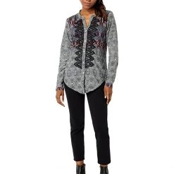 Roper Poly Crepe Tribal Border Open Neck Blouse | Shirts & Tops -Southern Tide Shop 71VeHkjGi3L. AC SR736920