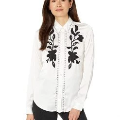 Roper Poly Satin Embroidered Blouse | Shirts & Tops