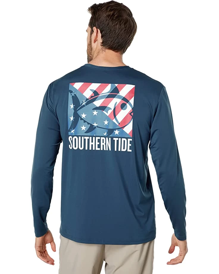 Southern Tide Skipjack Flag Cutout Long Sleeve Performance T-Shirt | Shirts & Tops 1 Southern Tide Skipjack Flag Cutout Long Sleeve Performance T-Shirt | Shirts & Tops