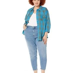 Roper Plus Size Poly/Cotton Peacock Plaid Blouse | Shirts & Tops -Southern Tide Shop 71kq8b9g9NL. AC SR736920