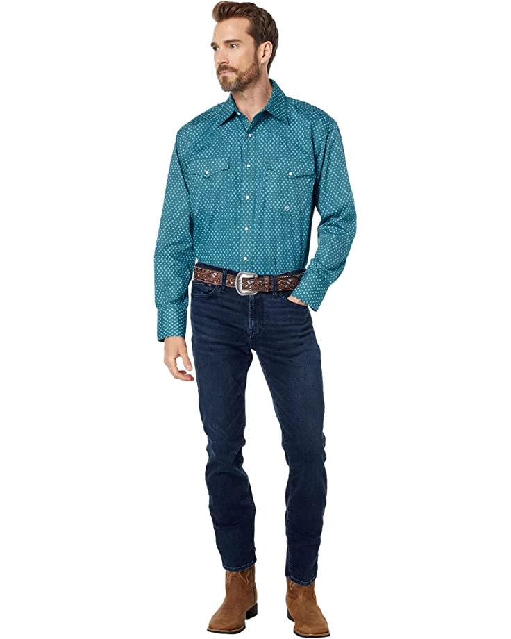 Roper Turquoise Mini Foulard Print Western Shirt with Snaps | Shirts & Tops 4 Roper Turquoise Mini Foulard Print Western Shirt with Snaps | Shirts & Tops - Image 4