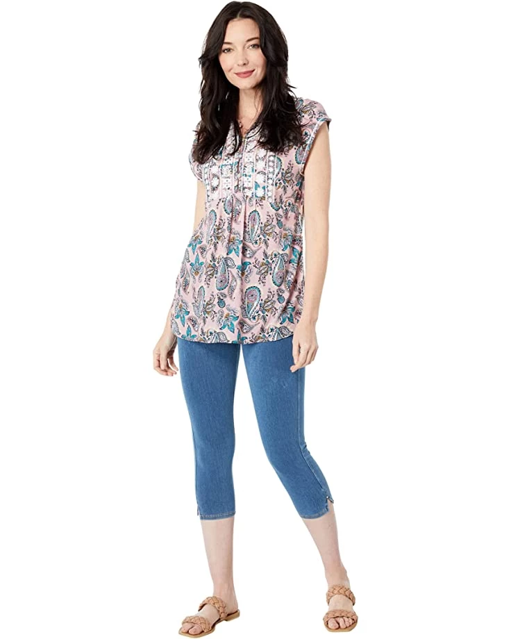 Roper Pink Paisley Print Cap Sleeve Blouse w/ Empire Waist | Shirts & Tops 4 Roper Pink Paisley Print Cap Sleeve Blouse w/ Empire Waist | Shirts & Tops - Image 4