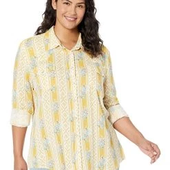 Roper Plus Size Rayon Western Blouse with Southwest Wallpaper Print | Shirts & Tops