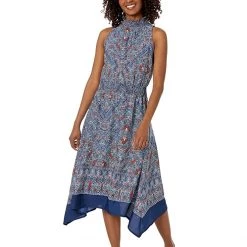 Roper Midi Length Halter Neck Dress in Tribal Border Print | Dresses