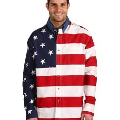 Roper Stars & Stripes Pieced Flag Shirt L/S | Shirts & Tops
