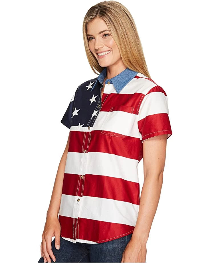 Roper S/S Stars and Stripes Pieced Flag | Shirts & Tops 2 Roper S/S Stars and Stripes Pieced Flag | Shirts & Tops - Image 2