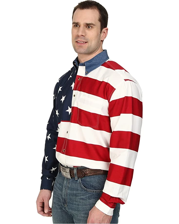 Roper Stars & Stripes Pieced Flag Shirt L/S | Shirts & Tops 2 Roper Stars & Stripes Pieced Flag Shirt L/S | Shirts & Tops - Image 2
