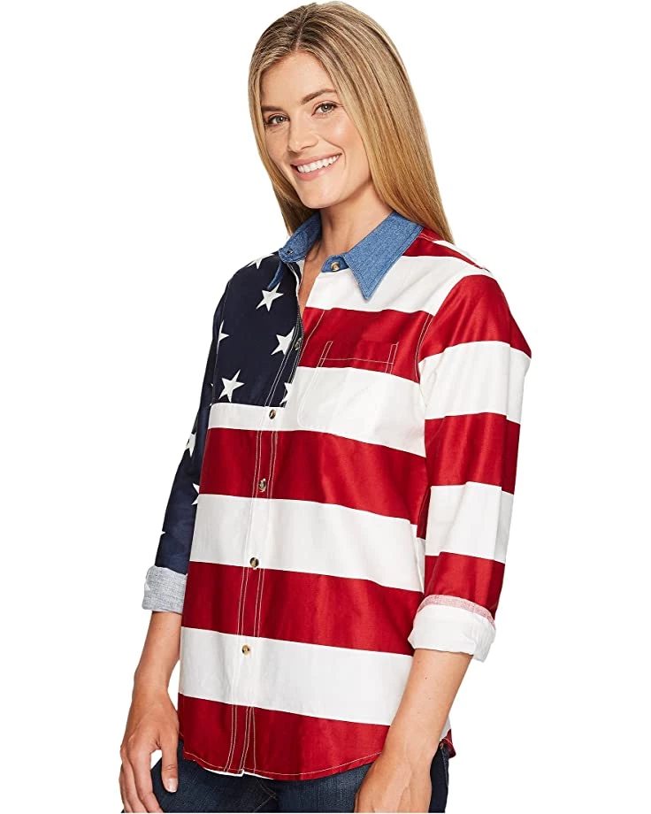 Roper L/S Stars and Stripes Pieced Flag | Shirts & Tops 2 Roper L/S Stars and Stripes Pieced Flag | Shirts & Tops - Image 2