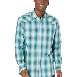 Roper Teal Ombre Plaid Western Shirt with Snaps | Shirts & Tops