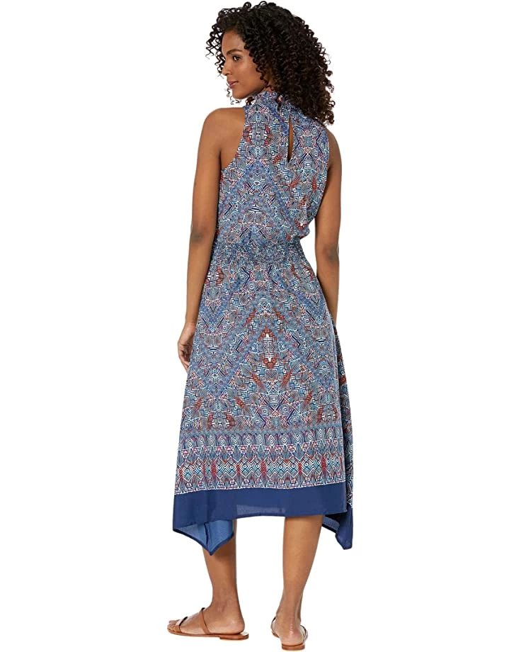 Roper Midi Length Halter Neck Dress in Tribal Border Print | Dresses 2 Roper Midi Length Halter Neck Dress in Tribal Border Print | Dresses - Image 2