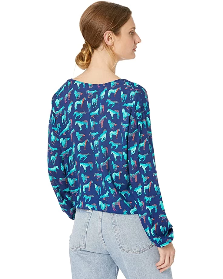 Roper Wild Horse Print Long Sleeve Blouse | Shirts & Tops 2 Roper Wild Horse Print Long Sleeve Blouse | Shirts & Tops - Image 2