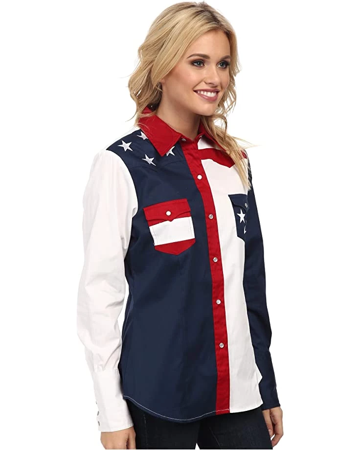 Roper Pieced Stars and Stripes Patriotic | Shirts & Tops 4 Roper Pieced Stars and Stripes Patriotic | Shirts & Tops - Image 4