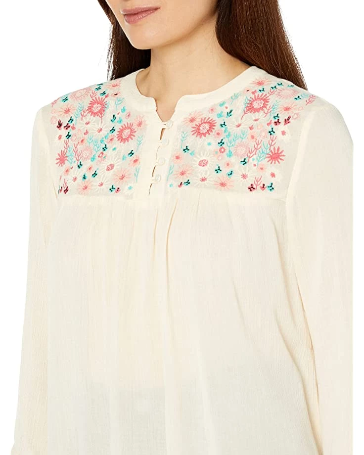 Roper Cotton Crepe Peasant Blouse w/ Embroidery | Shirts & Tops 3 Roper Cotton Crepe Peasant Blouse w/ Embroidery | Shirts & Tops - Image 3
