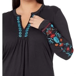 Roper Jersey Knit Long Sleeve Embroidered Split V Tee | Shirts & Tops -Southern Tide Shop 81T2Qs1PqQL. AC SR736920