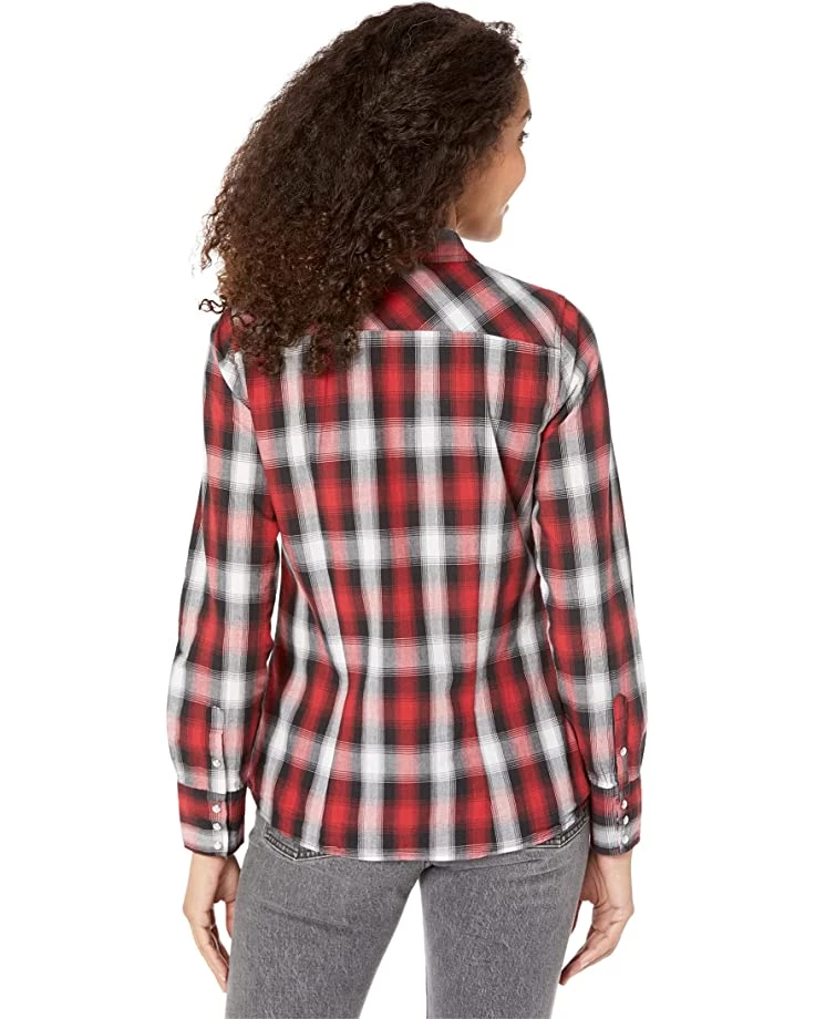 Roper Black, White, Red Ombre Plaid Western Blouse w/ Snaps | Shirts & Tops 2 Roper Black, White, Red Ombre Plaid Western Blouse w/ Snaps | Shirts & Tops - Image 2