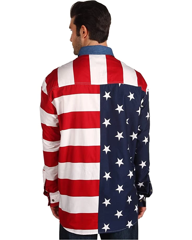 Roper Stars & Stripes Pieced Flag Shirt L/S | Shirts & Tops 3 Roper Stars & Stripes Pieced Flag Shirt L/S | Shirts & Tops - Image 3