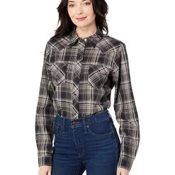 Roper Poly/Cotton Black and Cream Blouse | Shirts & Tops