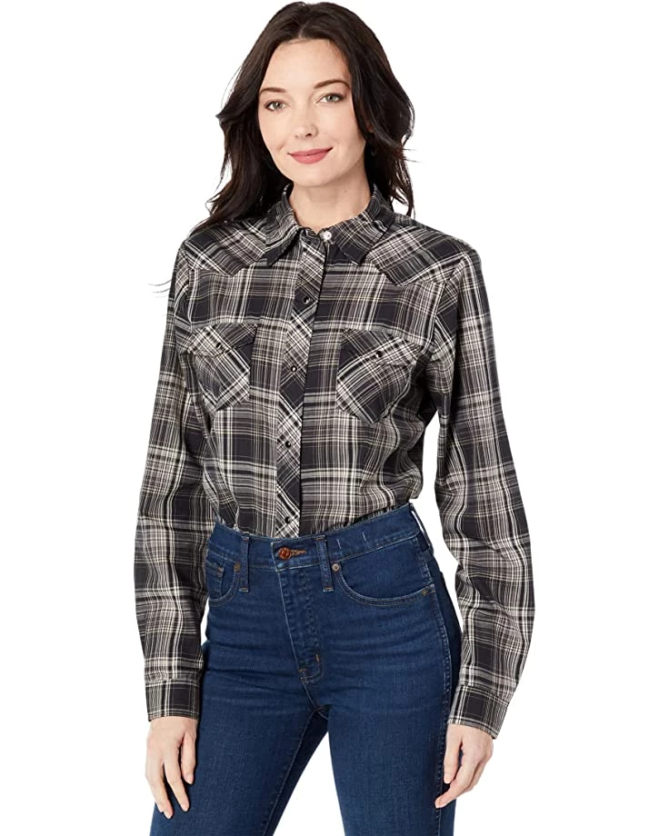 Roper Poly/Cotton Black and Cream Blouse | Shirts & Tops 1 Roper Poly/Cotton Black and Cream Blouse | Shirts & Tops