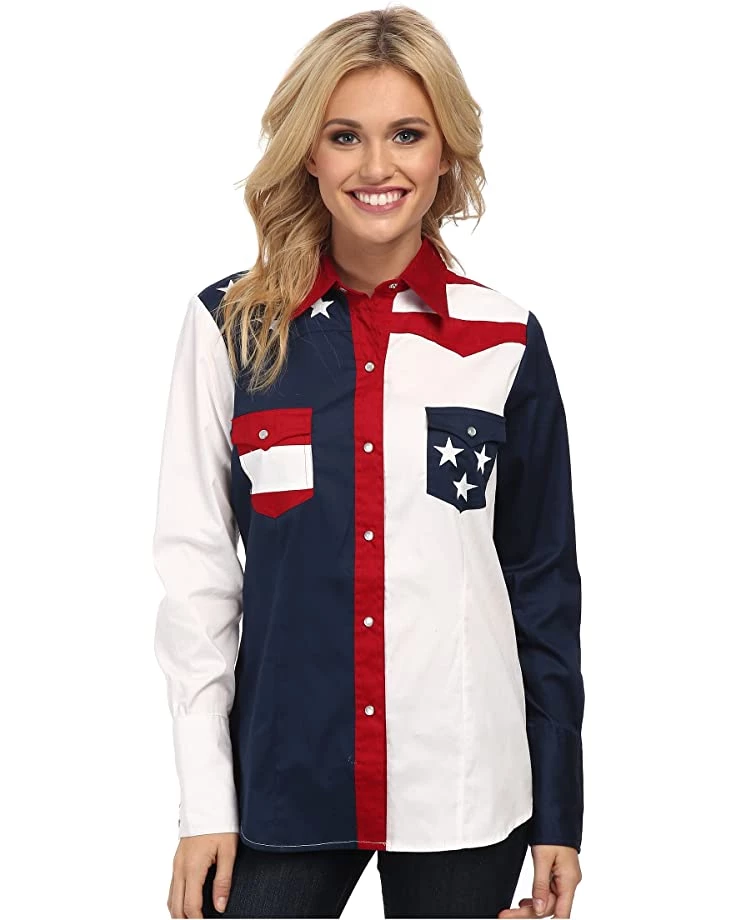 Roper Pieced Stars and Stripes Patriotic | Shirts & Tops 1 Roper Pieced Stars and Stripes Patriotic | Shirts & Tops