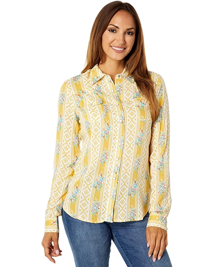 Roper Rayon Western Blouse with Southwest Wallpaper Print | Shirts & Tops 1 Roper Rayon Western Blouse with Southwest Wallpaper Print | Shirts & Tops