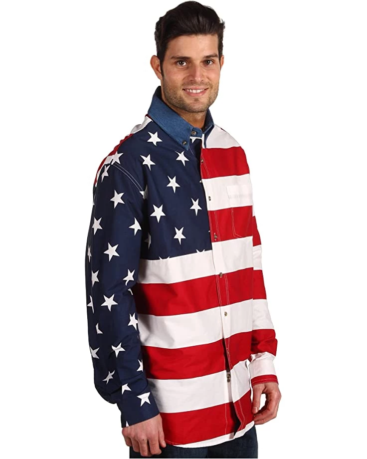 Roper Stars & Stripes Pieced Flag Shirt L/S | Shirts & Tops 4 Roper Stars & Stripes Pieced Flag Shirt L/S | Shirts & Tops - Image 4