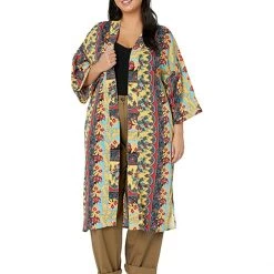 Roper Baroque Floral Poly Crepe Kimono | Shirts & Tops