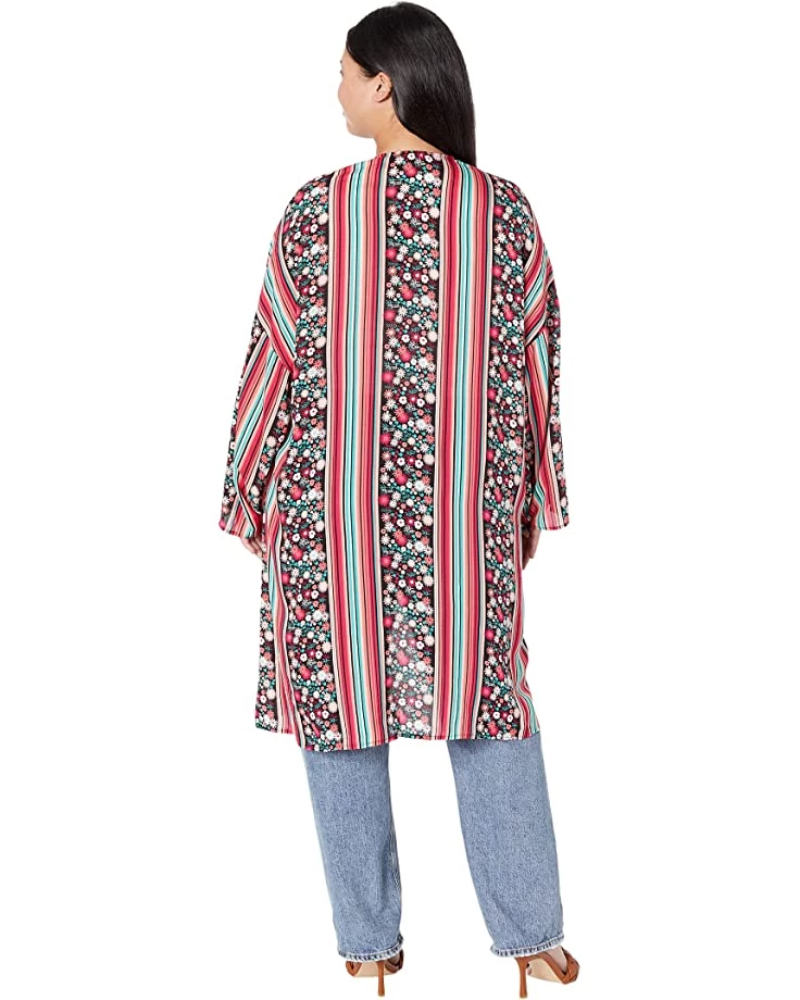 Roper Rayon Floral & Stripe Print Kimono | Shirts & Tops 2 Roper Rayon Floral & Stripe Print Kimono | Shirts & Tops - Image 2