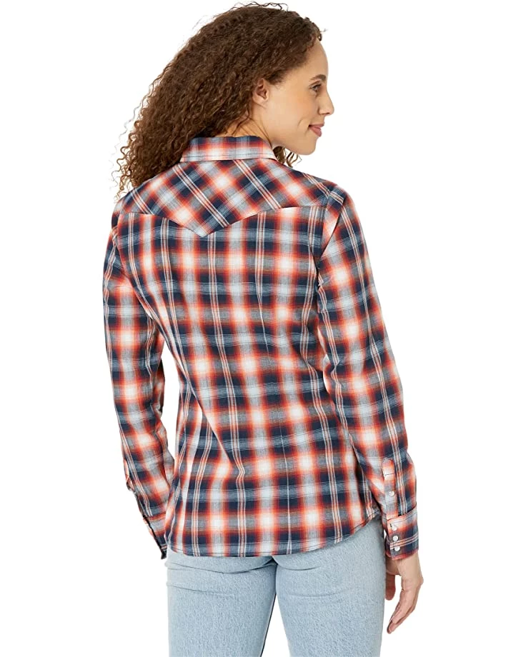 Roper Blue Ombre Dobby Plaid Western Blouse w/ Snaps | Shirts & Tops 2 Roper Blue Ombre Dobby Plaid Western Blouse w/ Snaps | Shirts & Tops - Image 2