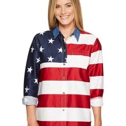 Roper L/S Stars and Stripes Pieced Flag | Shirts & Tops