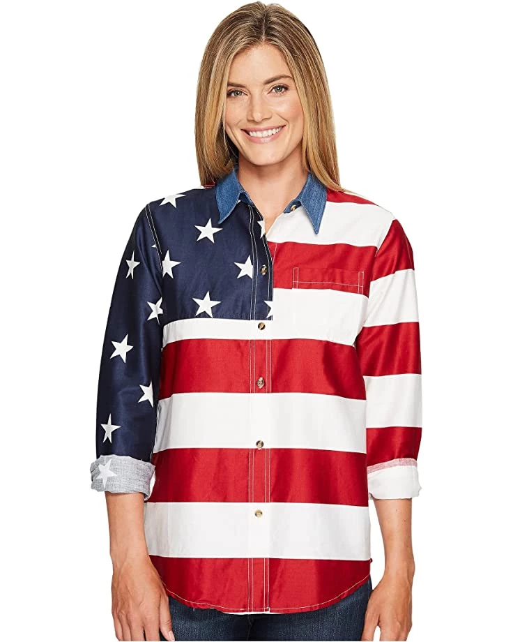 Roper L/S Stars and Stripes Pieced Flag | Shirts & Tops 1 Roper L/S Stars and Stripes Pieced Flag | Shirts & Tops