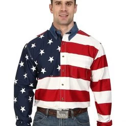 Roper Stars & Stripes Pieced Flag Shirt L/S | Shirts & Tops