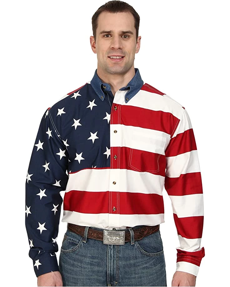 Roper Stars & Stripes Pieced Flag Shirt L/S | Shirts & Tops 1 Roper Stars & Stripes Pieced Flag Shirt L/S | Shirts & Tops