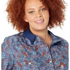 Roper Plus Size Poly Crepe Tribal Border Print Blouse | Shirts & Tops -Southern Tide Shop 915F1HFw09L. AC SR736920
