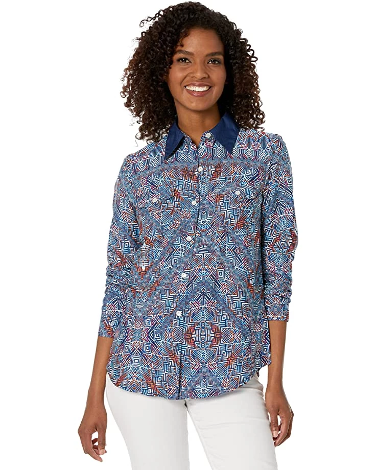 Roper Poly Crepe Tribal Border Print Blouse | Shirts & Tops 1 Roper Poly Crepe Tribal Border Print Blouse | Shirts & Tops