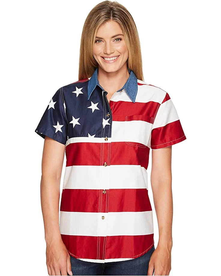 Roper S/S Stars and Stripes Pieced Flag | Shirts & Tops 1 Roper S/S Stars and Stripes Pieced Flag | Shirts & Tops