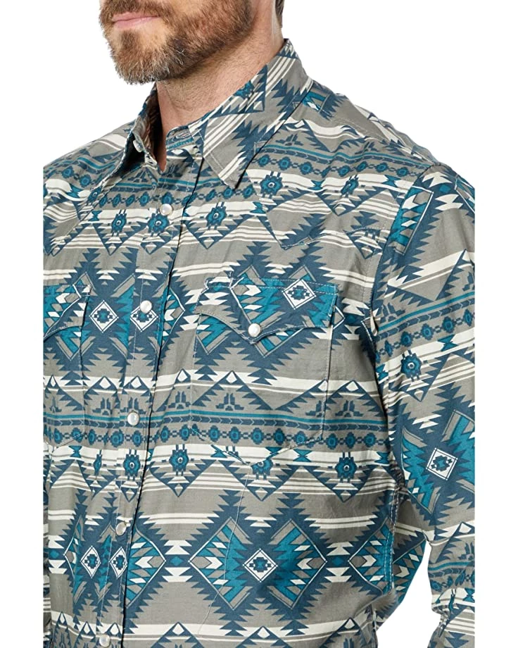 Roper Khaki Aztec Print Western Shirt w/ Snaps | Shirts & Tops 3 Roper Khaki Aztec Print Western Shirt w/ Snaps | Shirts & Tops - Image 3