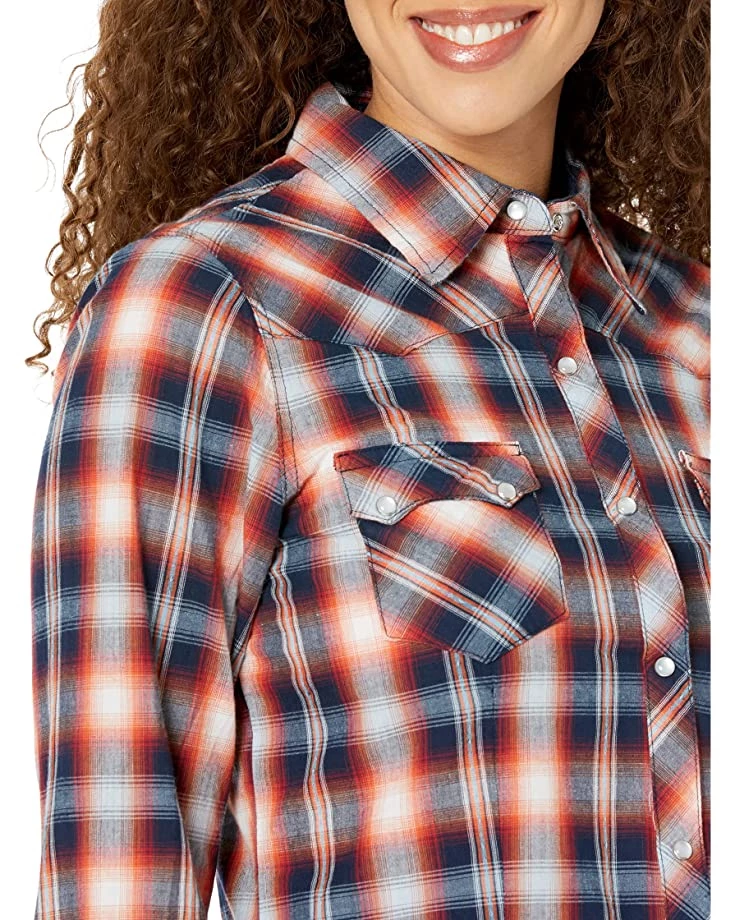 Roper Blue Ombre Dobby Plaid Western Blouse w/ Snaps | Shirts & Tops 3 Roper Blue Ombre Dobby Plaid Western Blouse w/ Snaps | Shirts & Tops - Image 3