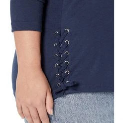 Roper Navy Jersey Long Sleeve Tee w/ Side Accent Ties | Shirts & Tops -Southern Tide Shop 91J280ncvtL. AC SR736920