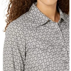Roper Grey Checked Diamonds Print Western Blouse w/ Snaps | Shirts & Tops -Southern Tide Shop 91JLy pilML. AC SR736920