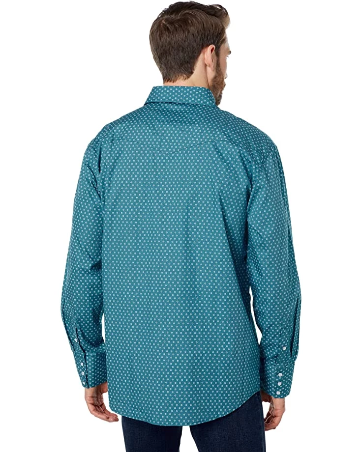 Roper Turquoise Mini Foulard Print Western Shirt with Snaps | Shirts & Tops 2 Roper Turquoise Mini Foulard Print Western Shirt with Snaps | Shirts & Tops - Image 2