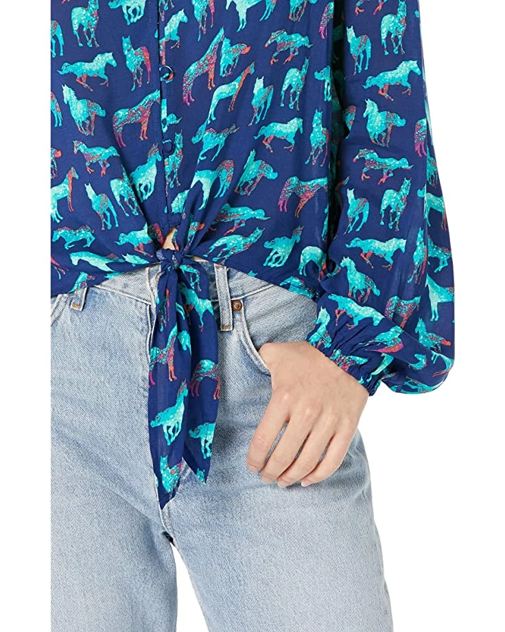 Roper Wild Horse Print Long Sleeve Blouse | Shirts & Tops 3 Roper Wild Horse Print Long Sleeve Blouse | Shirts & Tops - Image 3