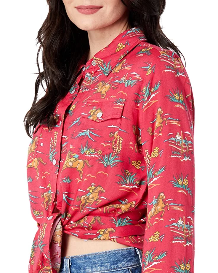 Roper Red Western Blouse w/ All Over Western Print | Shirts & Tops 3 Roper Red Western Blouse w/ All Over Western Print | Shirts & Tops - Image 3