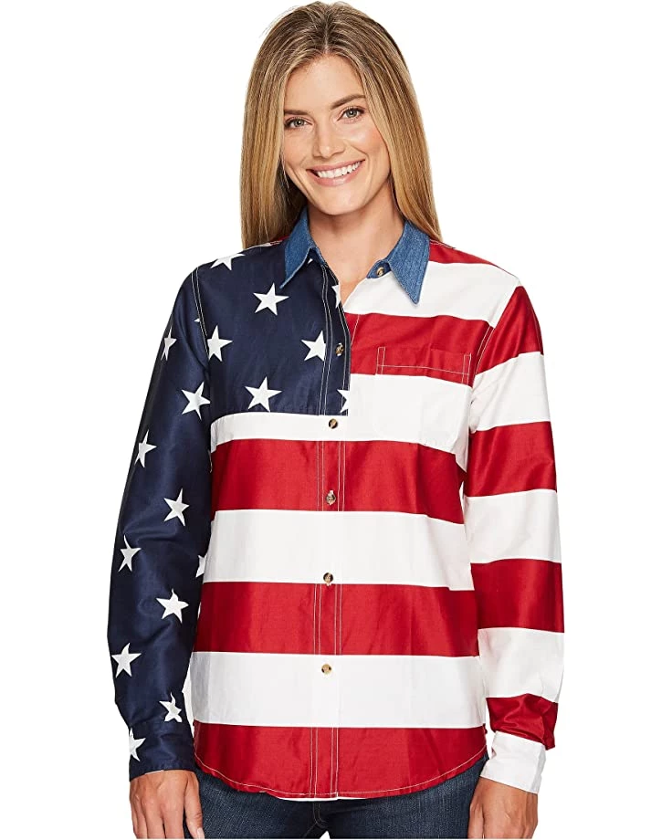 Roper L/S Stars and Stripes Pieced Flag | Shirts & Tops 5 Roper L/S Stars and Stripes Pieced Flag | Shirts & Tops - Image 5