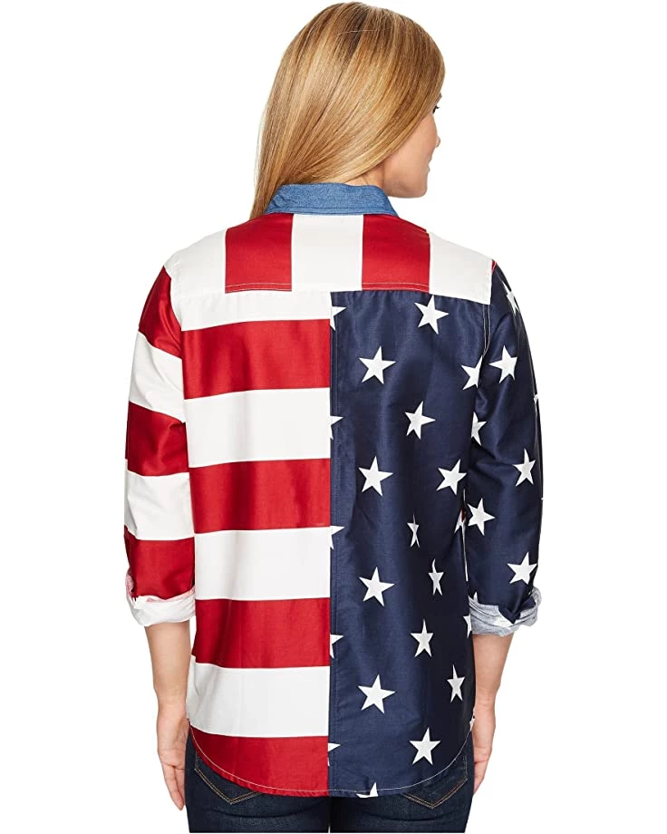 Roper L/S Stars and Stripes Pieced Flag | Shirts & Tops 3 Roper L/S Stars and Stripes Pieced Flag | Shirts & Tops - Image 3