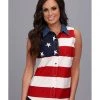 Roper S/L Stars and Stripes Pieced Flag | Shirts & Tops